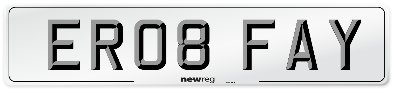 ER08 FAY Number Plate from New Reg